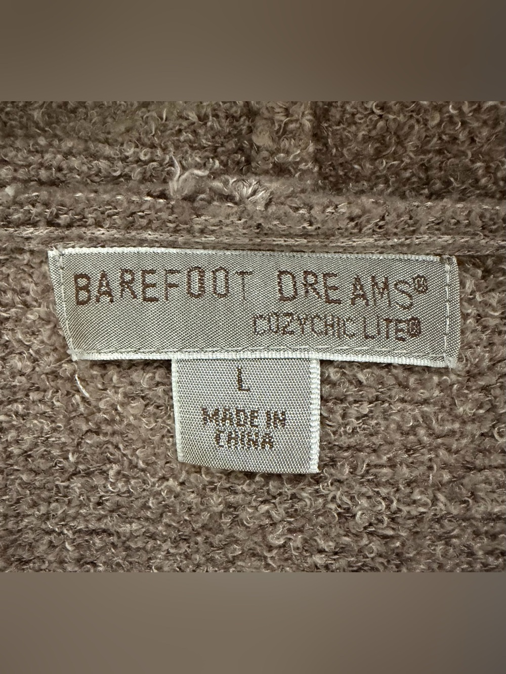 Barefoot Dreams Hooded Open-Front Cardigan - Light Brown - Picture 3 of 7